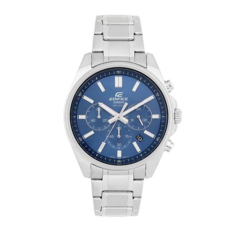 Casio Edifice EFV 650D 2AVUDF Blue Analog Dial Silver Stainless Steel