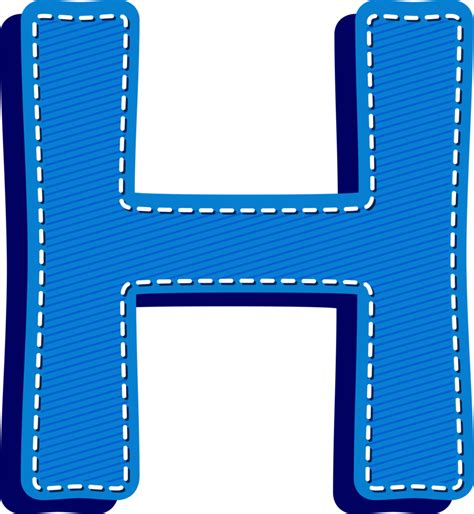 Letter H Blue Jean Alphabet Dash Effect 48340429 Png