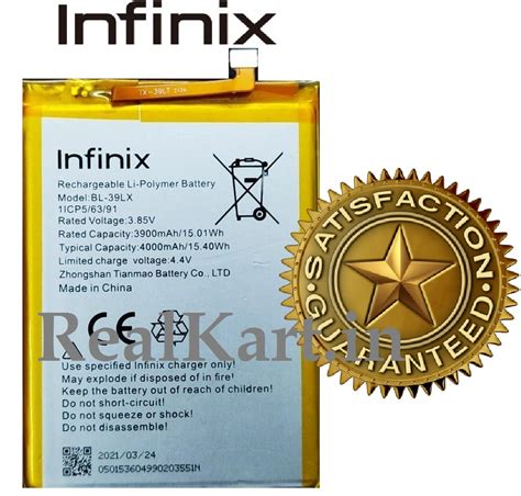 Original Infinix BL 39LX Battery For Infinix S5 X652 Smart 4 X653