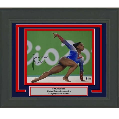 Framed Autographed/signed Simone Biles Olympic Gymnast 8x10 - Etsy