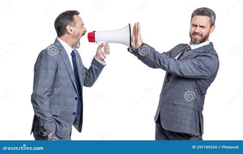 New Business Announcement Unsatisfied Boss Shouting At Manager