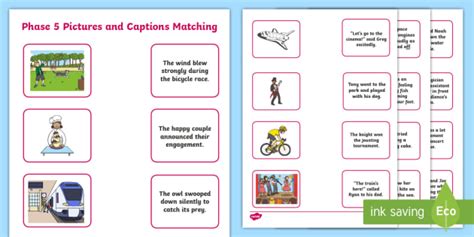 Phase 6 Pictures And Captions Matching Worksheet