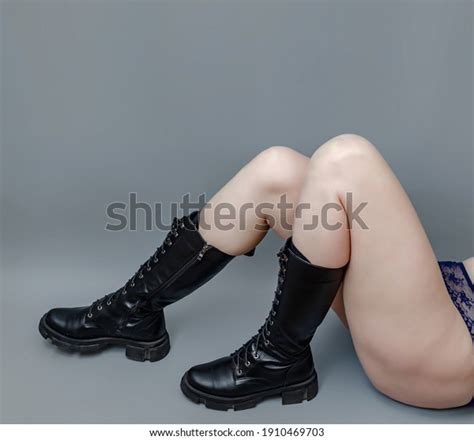 Naked Female Legs Black Boots On Stock Photo Shutterstock