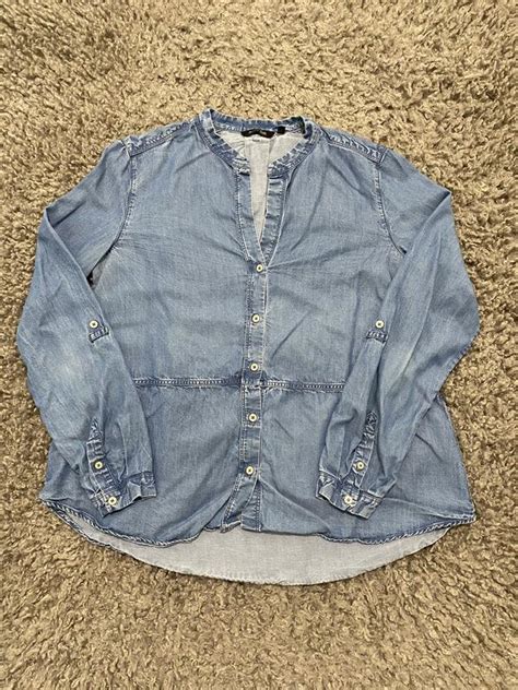 Рубашка джинсовая женская классическая со стойкой от massimo dutti ...