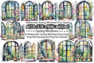 Watercolor Spring Windows Sublimation Graphic By PrintExpert Creative