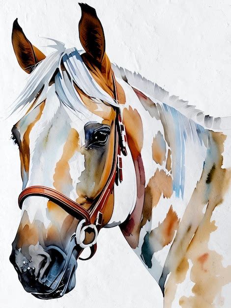 Premium AI Image | Watercolor Horse Painting Acrylic Illustration