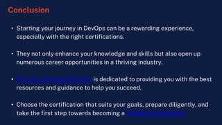 Devops Certifications For Beginners Starting Your Journey In Devops Pptx