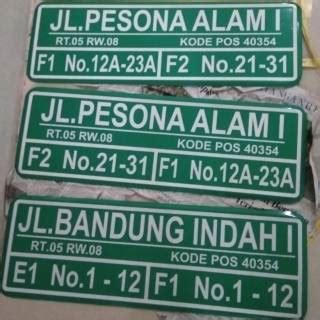 Detail Contoh Papan Nama Gang Koleksi Nomer