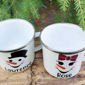 Snowman Mug, Personalized Snowman Cup, Holiday Coffee Mug, Snowman Family Mugs, Family Christmas ...