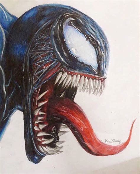 Venom Color Pencil Drawing - bestpencildrawing