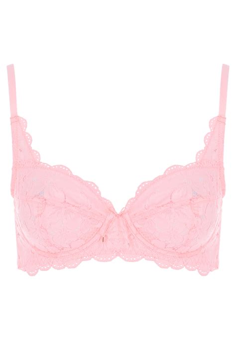 Womens Coral Non Padded Lace Bra Peacocks