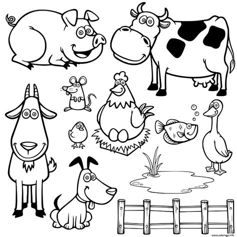 Coloriage Animaux De La Ferme Dessin Anime Dessin Coloriage Animaux