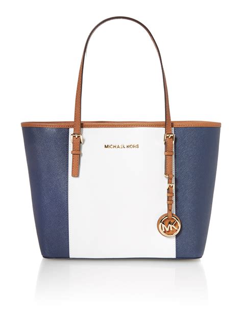 Michael Kors Jet Set Travel Stripe Multi Coloured Tote Bag In