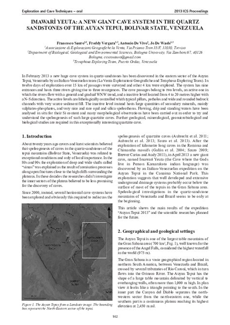 (PDF) Imawarì Yeuta: a new giant cave system in the quartz-sandstones ...