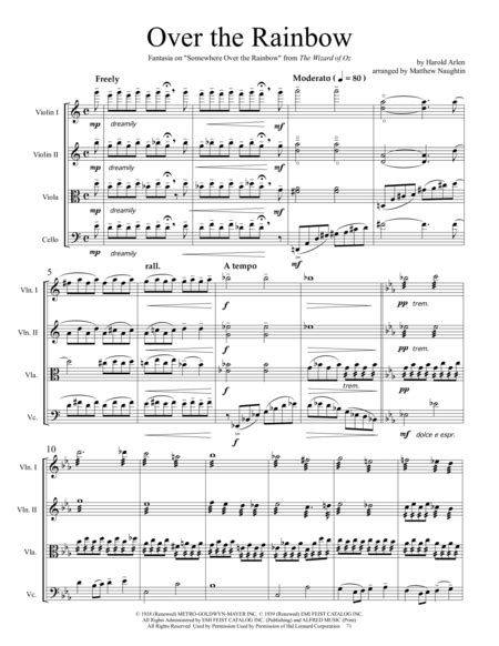 Over The Rainbow From The Wizard Of Oz Arr Matthew Naughtin By