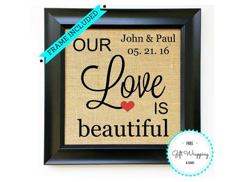 FRAME INCLUDED Wedding Gift For Gay Couple Same Sex Couples Gifts Lesbian Weddings Preset For