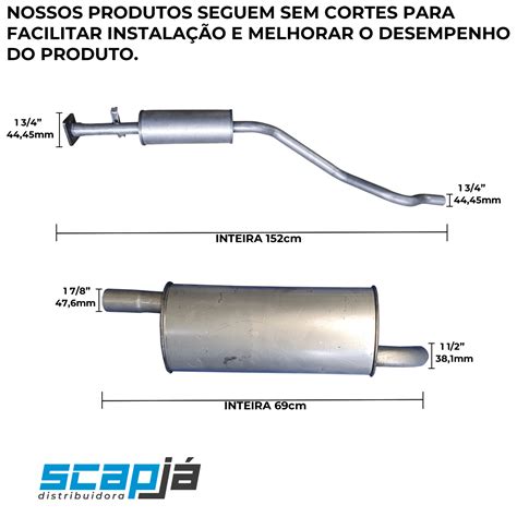 Kit Escapamento Abafador Traseiro Kadett V A