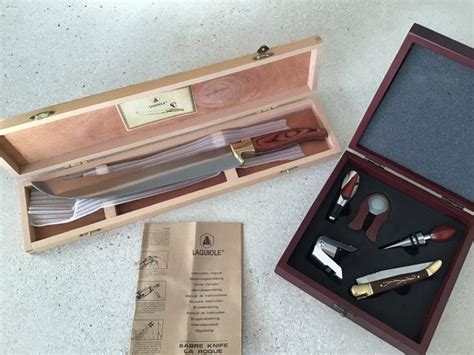 Laguiole Sabre à champagne coffret sommelier 6 Catawiki