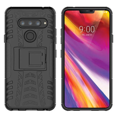 Dual Layer Rugged Tough Case For LG V40 ThinQ Black