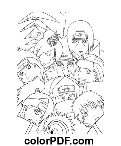 Anime Naruto Akatsuki Disegni Da Colorare E Libri In Pdf