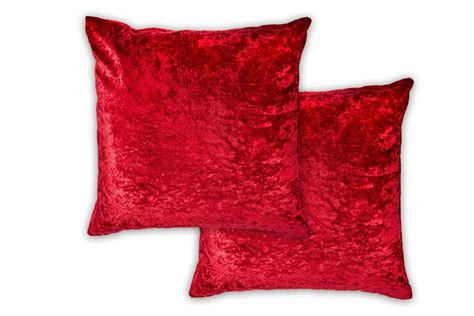 Crushed Velvet Collection Luxury Cushion Cover In Red Homefords