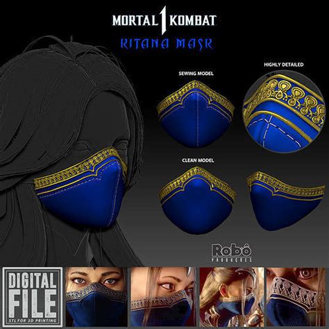 MORTAL KOMBAT 1 KITANA MASK COSPLAY 2023 3D model 3D printable | CGTrader