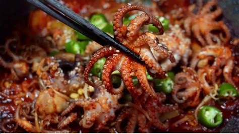 Tasty Octopus Stir Fried Octopus Nakji Bokkeum Korean Spicy