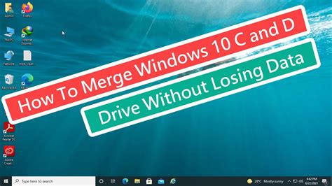 How To Merge Windows C And D Drive Without Losing Data Youtube