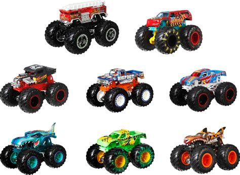 Juego De 12 Vehículos De Juguete Hot Wheels Monster Trucks Para Niños A Partir De Años A Más