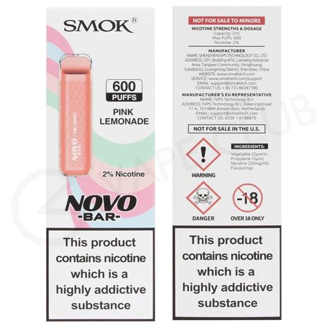 Pink Lemonade Smok Novo Bar Disposable Vape