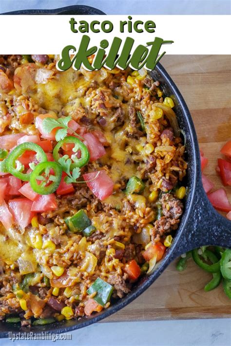 Easy One Dish Taco Rice Skillet Upstate Ramblings