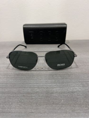 Hugo Boss Mens Sunglasses Ruthenium Blackgreen 63mm Titanium 1177fs Svkq Ebay