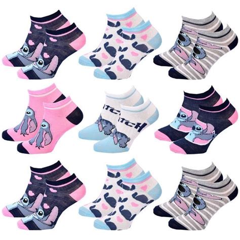 Chaussettes Pack Fille LILO ET STITCH Pack De 9 Paires Sneaker SURPRISE