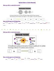 Copy Of Fission Vs Fusion Homework Docx Nuclear Fission Vs Fusion