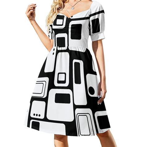 Black White Contrast Abstract Dress summer dresses for women 2024