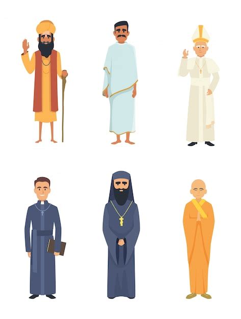 Diferentes líderes religiosos | Vector Premium