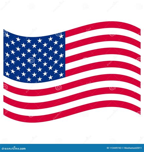 American Flag on white stock vector. Illustration of landmark - 113449743