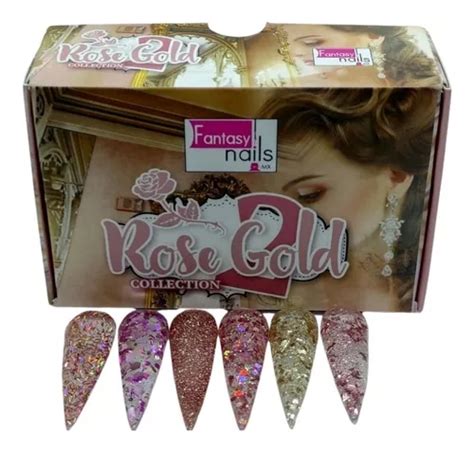 Colección De Acrílicos Rose Gold Vol 2 Fantasy Nails 6 Pzas MercadoLibre