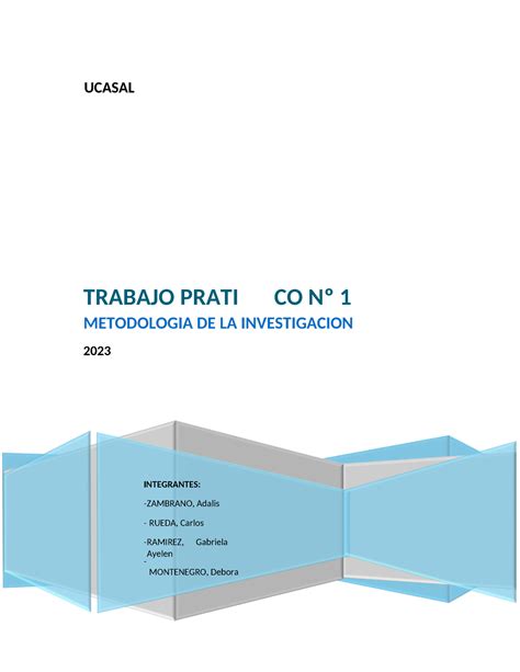 Metodología De La Investigación Tp N1 Integrantes Zambrano Adalis