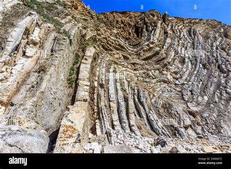 Lulworth Crumple Stairhole Naturally Folded Sedimentary Rock Strata