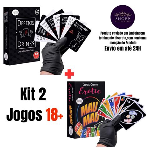 Kit Jogo Er Tico Baralho Desejos E Drinks Cartas Uno Mau Mau Casal Casais Namorados Sex