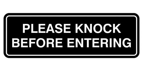 All Quality Standard Please Knock Before Entering Sign Black Small