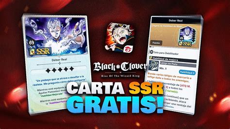 CARTA DE HABILIDAD SSR GRATIS BLACK CLOVER MOBILE GLOBAL YouTube