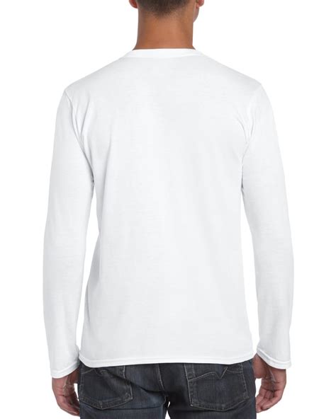 Gildan 64400 Softstyle Long Sleeve T Shirt White Needen Usa