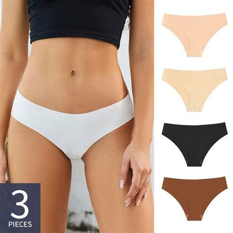 3 pièces culottes sans couture femmes slips taille basse lingerie femme