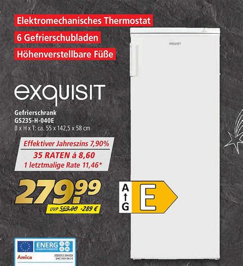 Exquisit Gefrierschrank Gs235 H 040e Angebot Bei Marktkauf