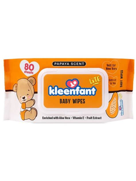 Kleenfant Lite Papaya Scent Baby Wipes Sheets Edamama