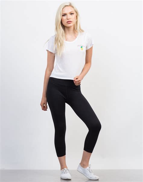 Basic Crop Active Leggings Cropped Yoga Leggings Basic Leggings