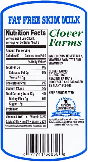 Skim Milk Nutrition Facts Sugar Blog Dandk