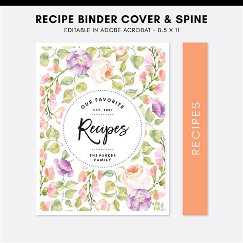 Recipe Binder Printable Cover Printable Word Searches